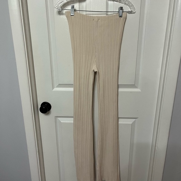MESHKI chaira straight leg rib knit pants size XS cream - Picture 6 of 6